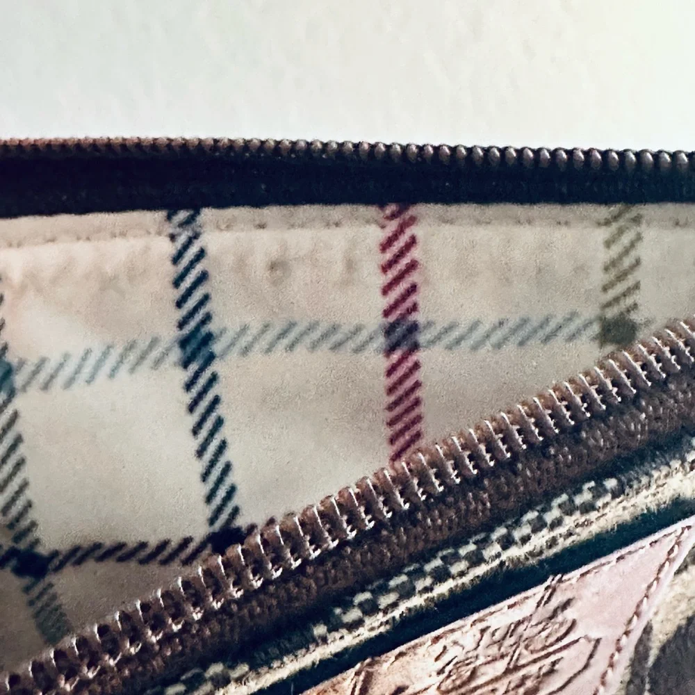 Coach Tan Signature Canvas with Leather Mini Zip Coin Card Case W/ Key Ring - Picture 4 of 12